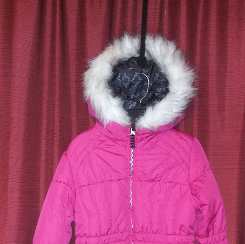 London Fog Girls Hooded Puffer Coat Large